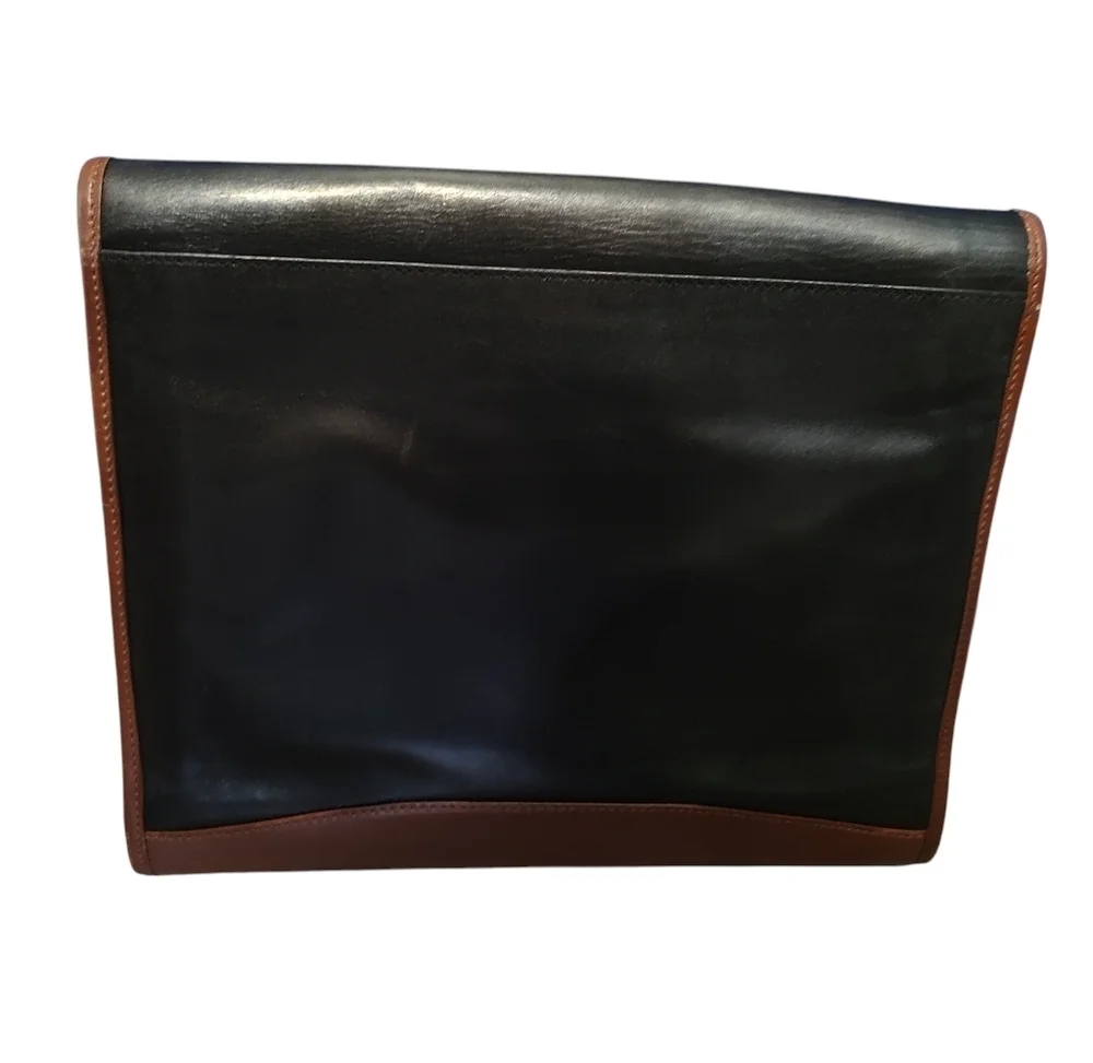Celine Black and Brown Leather Portfolio/Briefcase